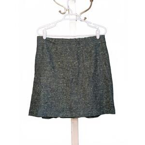 Elie Tahari Wool Skirt Colorful Lined Ruffle Green L 8 10